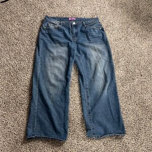 Edikted Blue Wide Leg Jeans